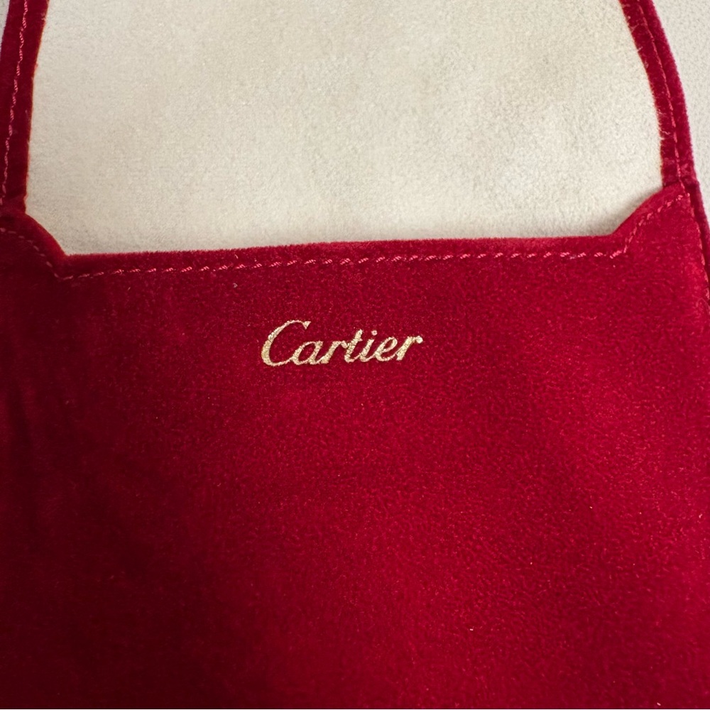 CARTIER Red Travel Pouch w/ Jewelry Pillow Snap Closure - Picture 11 of 13